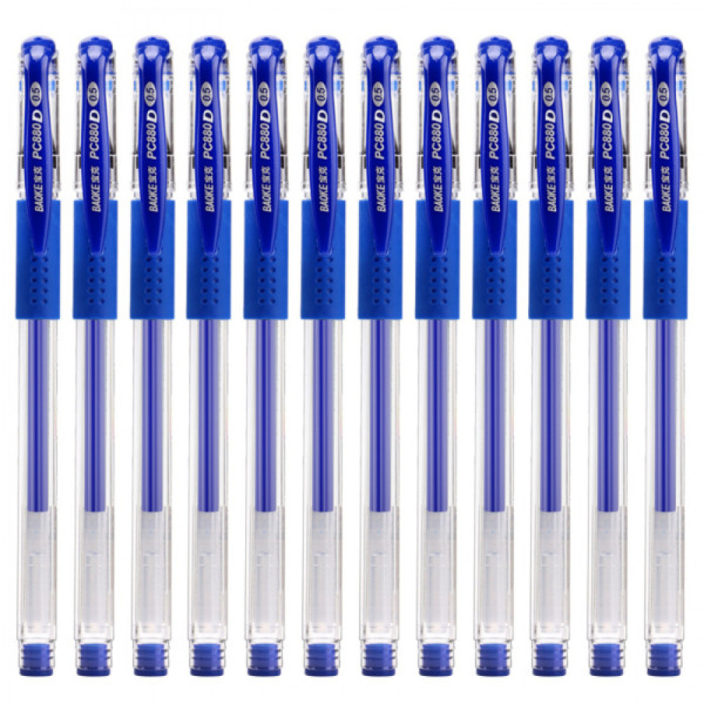 Ручка гелева Baoke з грипом 0.5 мм, синя (PEN-BAO-PC880D-BL)