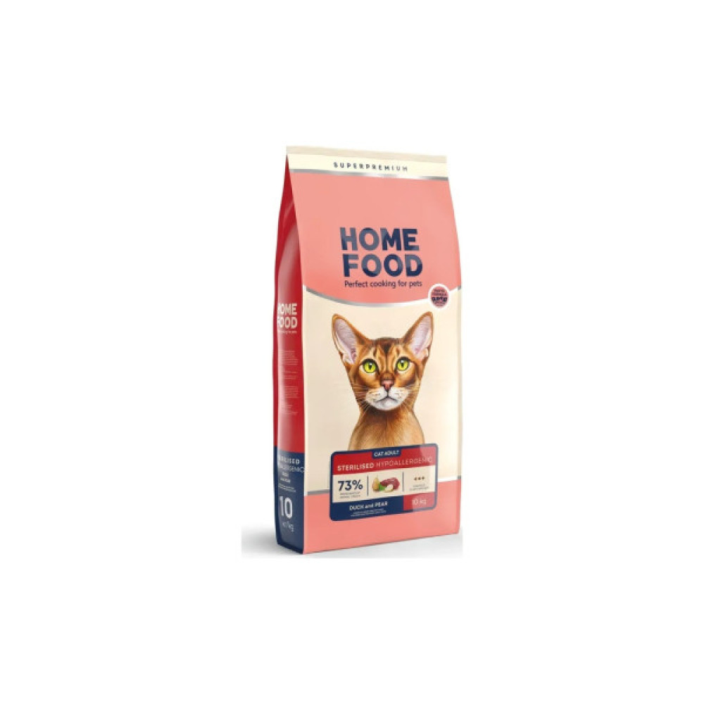 Сухий корм для кішок Home Food Grain-free hypoallergenic Suitable for exotic breeds з качкою та грушею 10 кг (4820235020637)