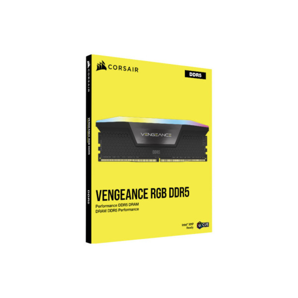 Модуль пам'яті для комп'ютера DDR5 32GB (2x16GB) 6400 MHz Vengeance RGB Black Corsair (CMH32GX5M2B6400C36)
