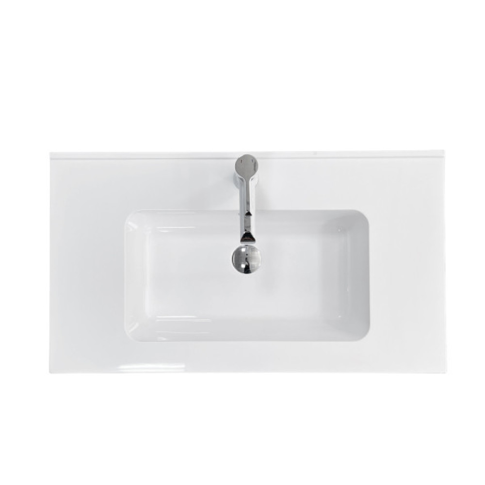 Раковина, умивальник Adamant FLATE, штучний камінь, прямокут., з отвором для змішувача, з отвором для переливу, 800х450х140мм, накладний, білий