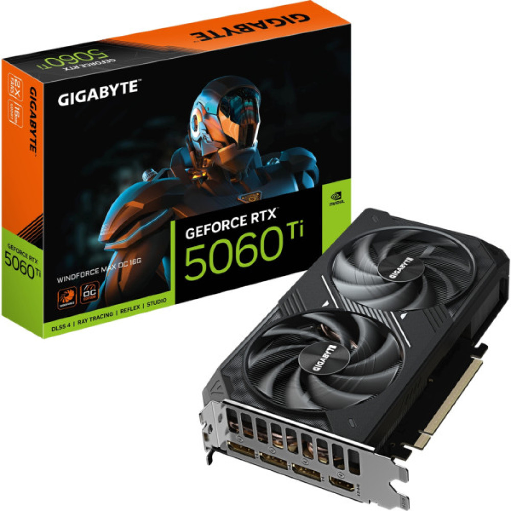 Відеокарта GIGABYTE GeForce RTX5060Ti 16Gb WINDFORCE MAX OC (GV-N506TWF2MAX OC-16GD)