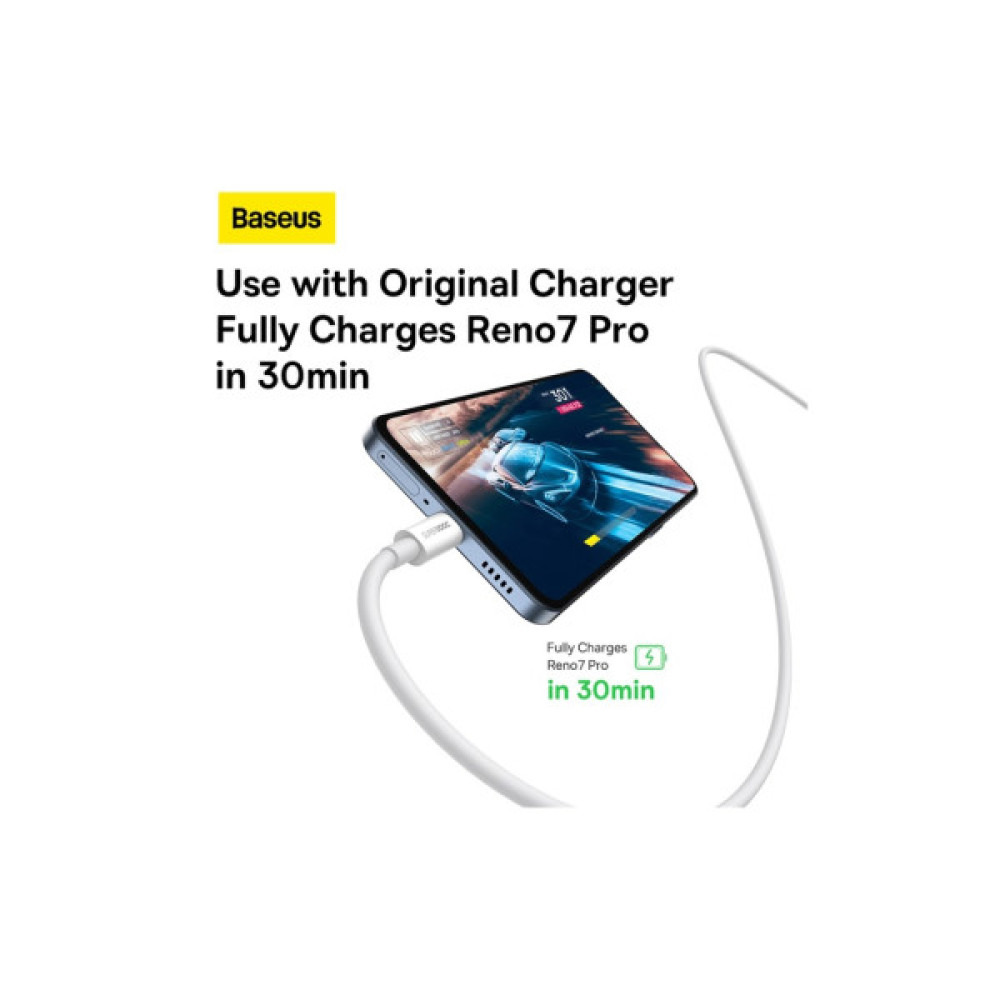 Дата кабель USB-C to USB-C 1.8m Superior USB4 Fast Charging 240W moon white Baseus (P10365200211-05)