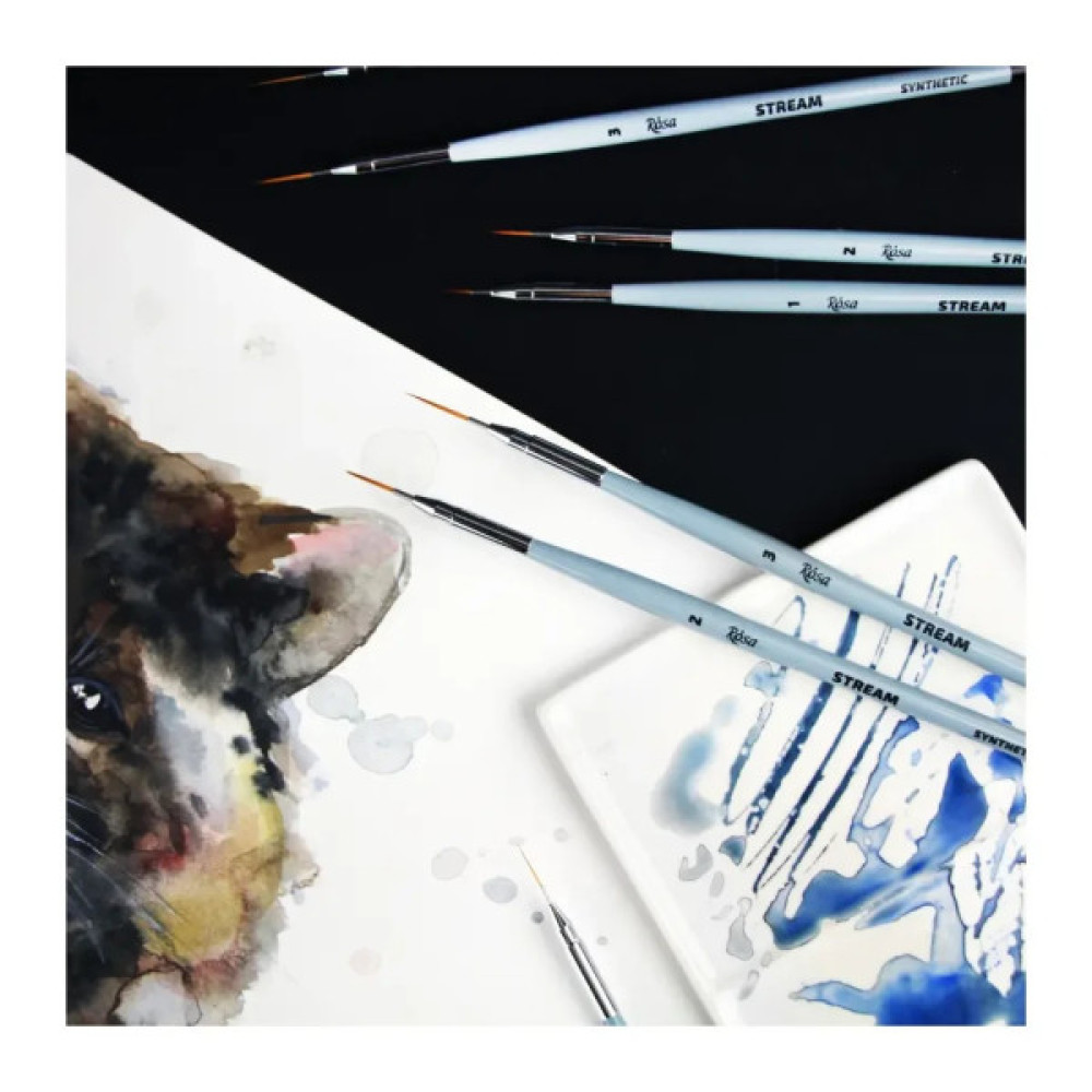 Пензлик для малювання Rosa Синтетика кругла, лайнер, STREAM 123/7, № 3 (4823098516972)