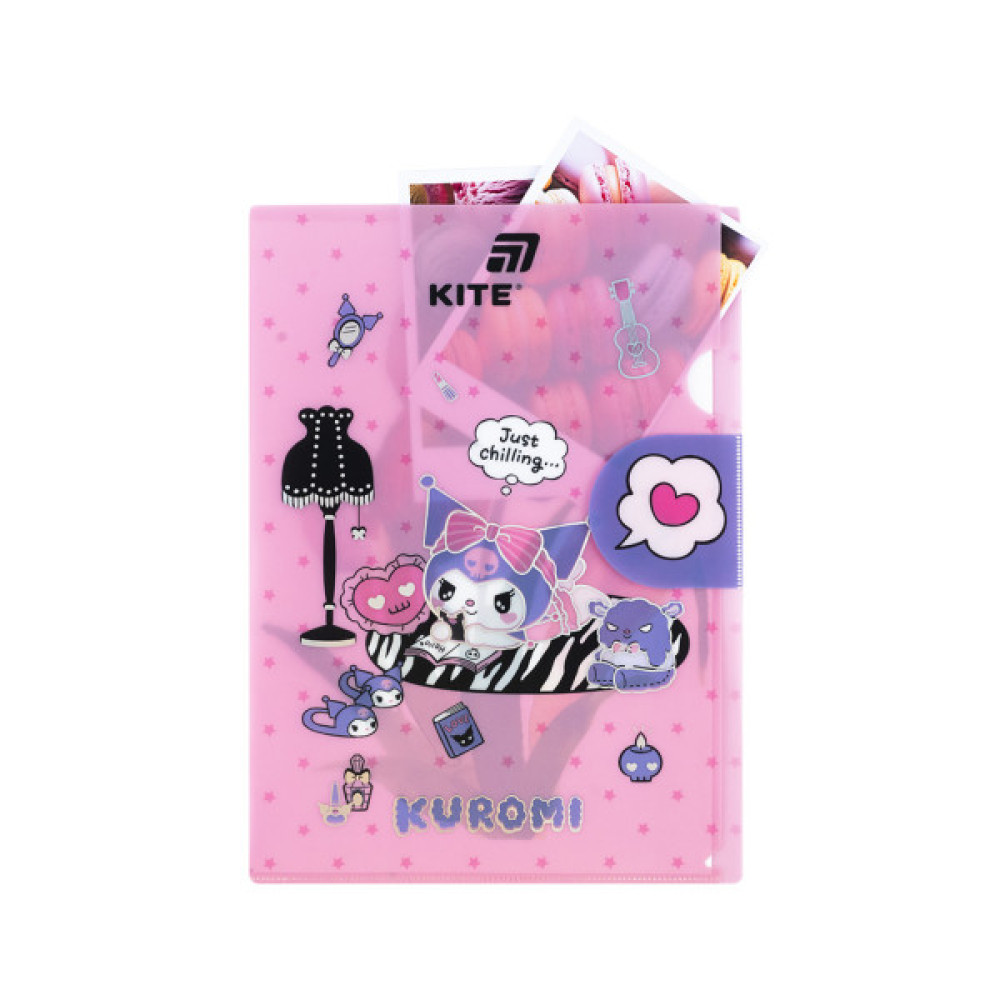 Папка - куточок Kite із клапаном A4 Kuromi- 2 (HK25-248-2)