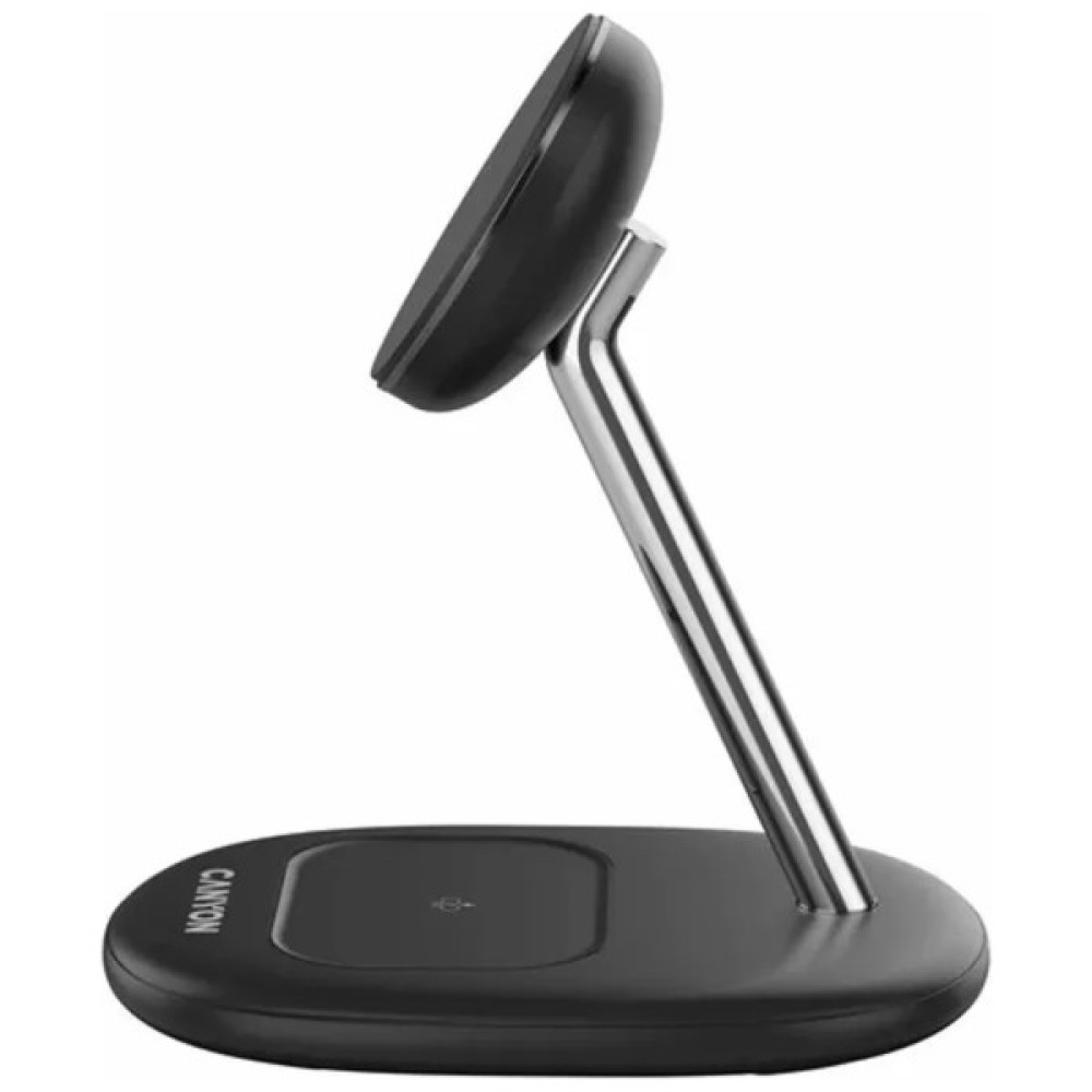 Зарядний пристрій Canyon wireless charger WCS-205 15W Qi2 2in1 w/o adapter Black (CNS-WCS205BW/A)