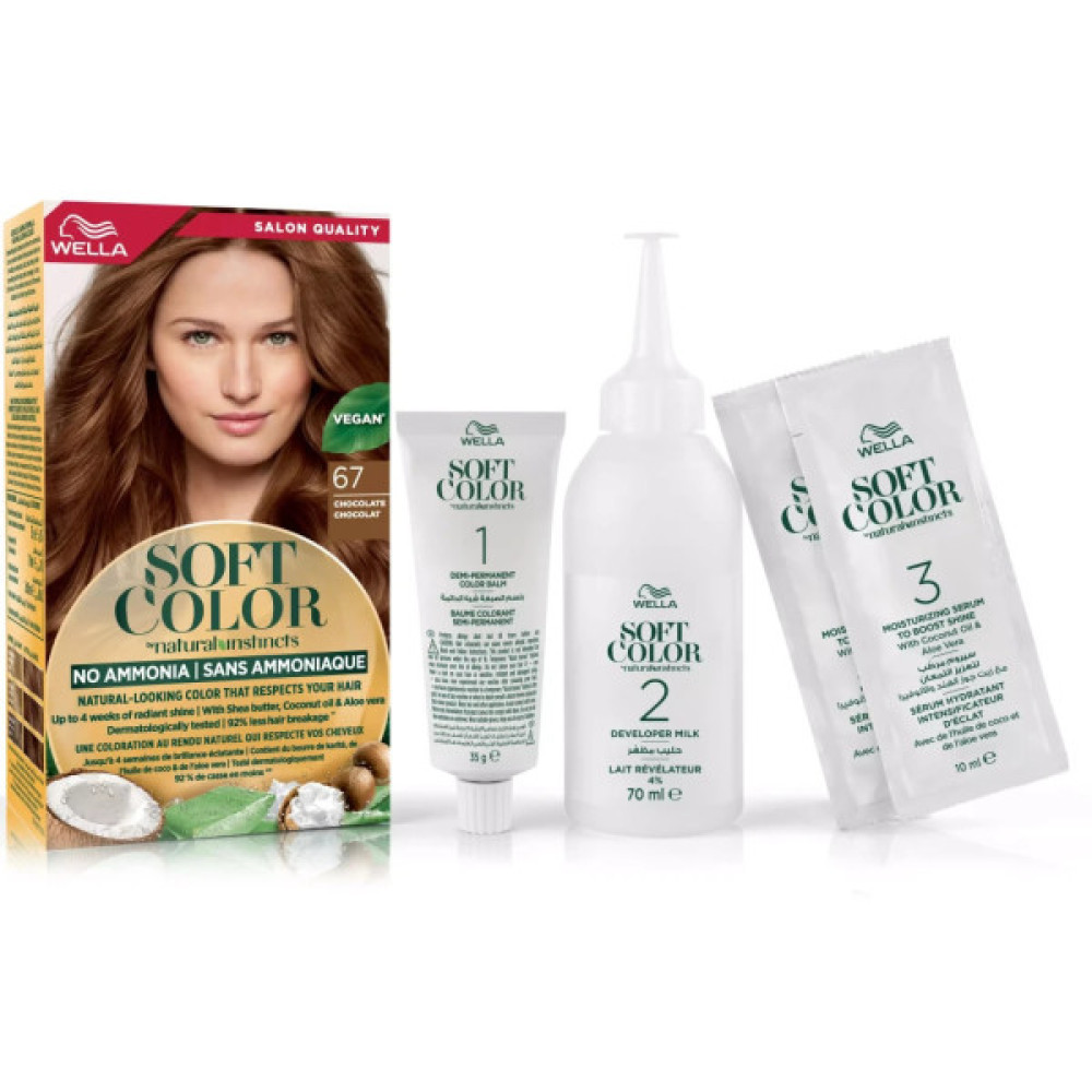 Фарба для волосся Wella Soft Color Безаміачна 67 - Шоколад (3614228865791)