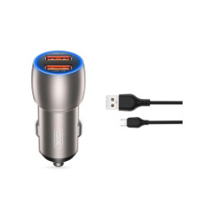 Зарядний пристрій XO 2xUSB QC3.0 36W + cable USB to Micro 5P black (СC52-M-BK)