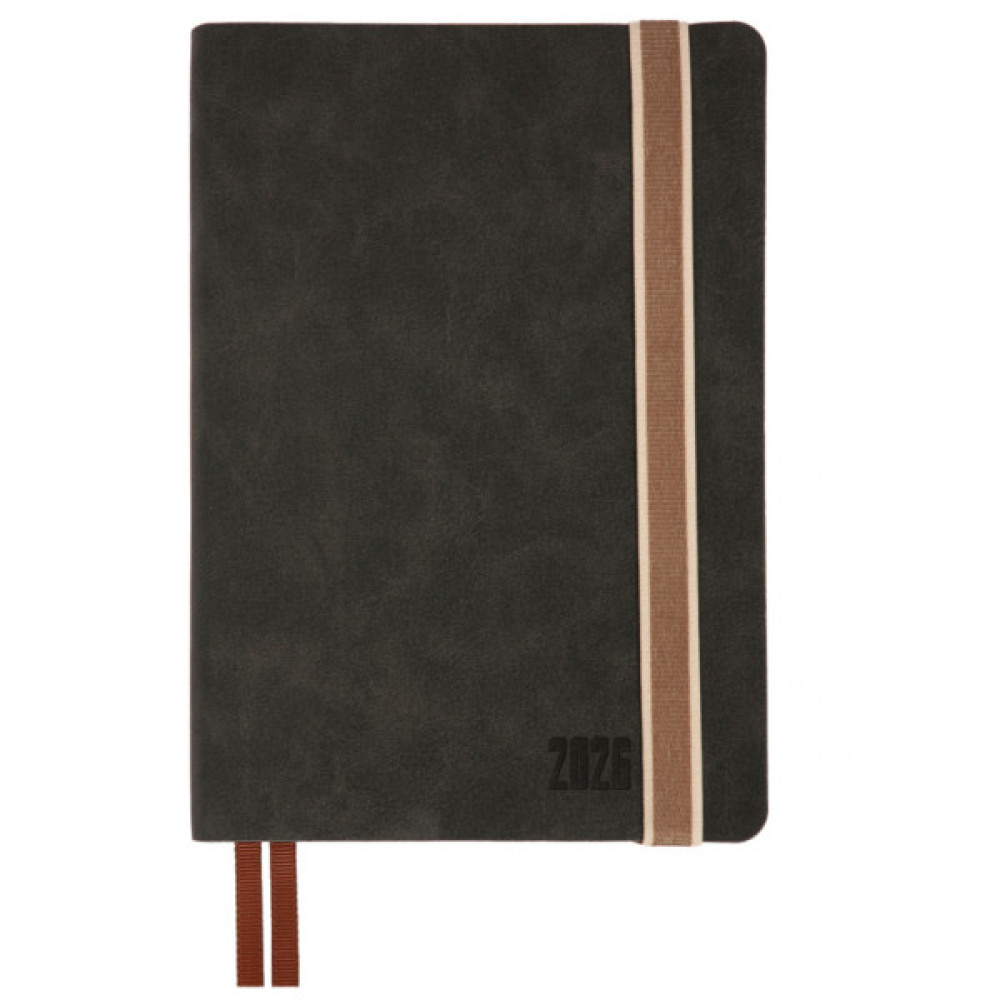 Тижневик Leo planner А5 датований 2026 "Trend", м‘який, чорний, 368 сторінок (252693)
