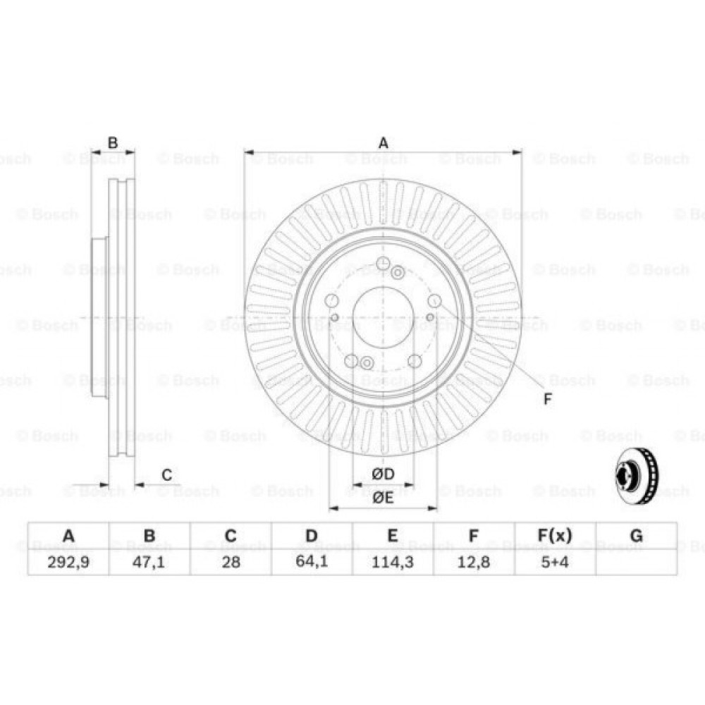 Гальмівний диск Bosch 0 986 479 456 Гальмівний диск Bosch 0 986 479 456