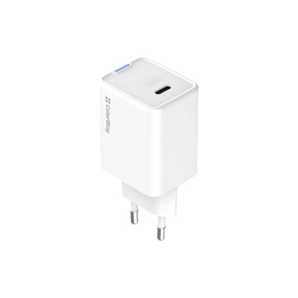 Зарядний пристрій ColorWay GaN Mini 45W PD Port PPS USB-C white (CW-CHS057PD-WT)