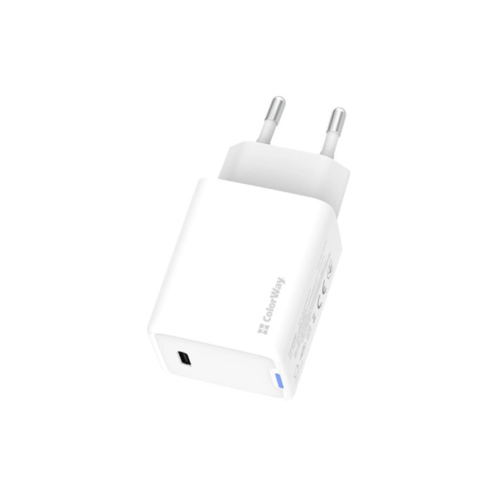 Зарядний пристрій ColorWay GaN Mini 45W PD Port PPS USB-C white (CW-CHS057PD-WT)