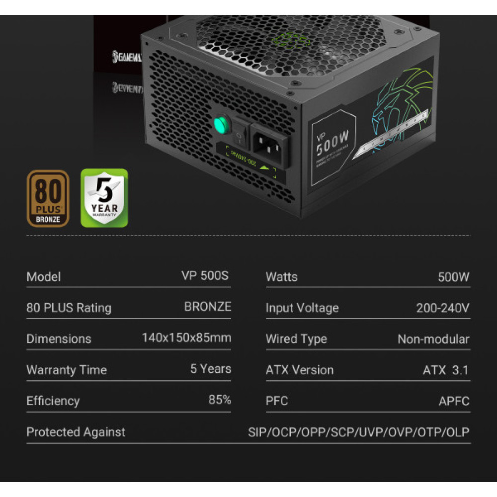 GAMEMAX VP 500S BK