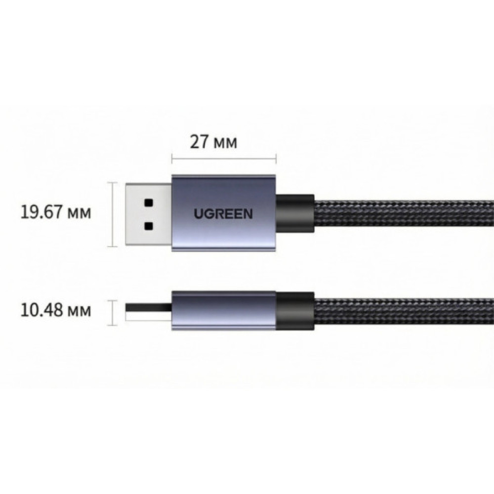 Кабель мультимедійний DisplayPort M to DisplayPort M 3.0m V1.4 8K60Hz black Ugreen (25906)