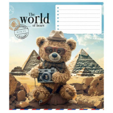 Зошит Школярик The World of Bears 12 аркушів клітинка (012-3443K)