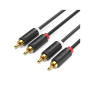 Кабель мультимедійний 2xRCA M to 2xRCA M 1.5m black Vention (BCMBG)