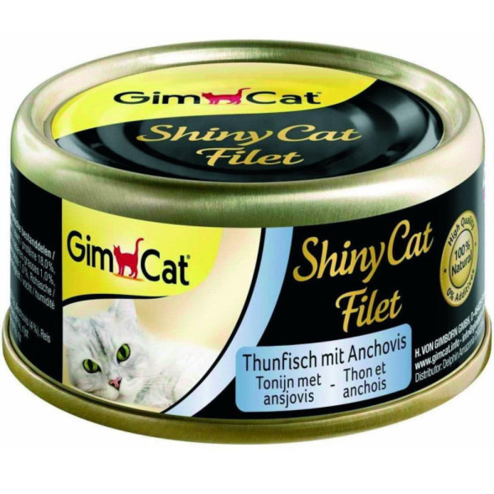 Консерви для котів GimCat Shiny Cat Filet З тунцем та анчоусом 70 г (4002064413761)