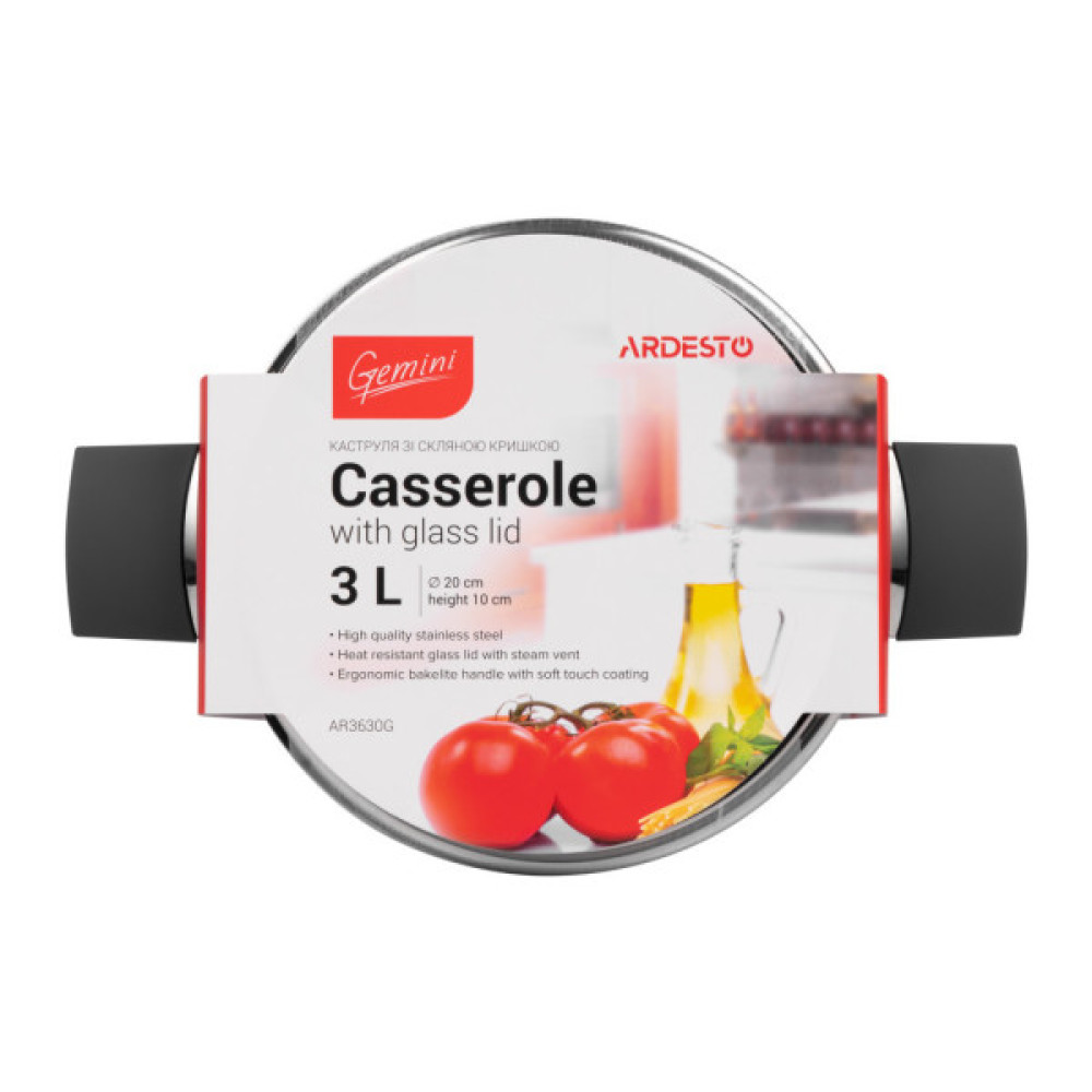 Каструля ARDESTO Gemini з бакелітовими ручками 3 л (AR3630G)