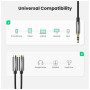 Кабель мультимедійний 3.5mm M to 2x3.5mm F 0.2m AV123 black UGREEN (10532)