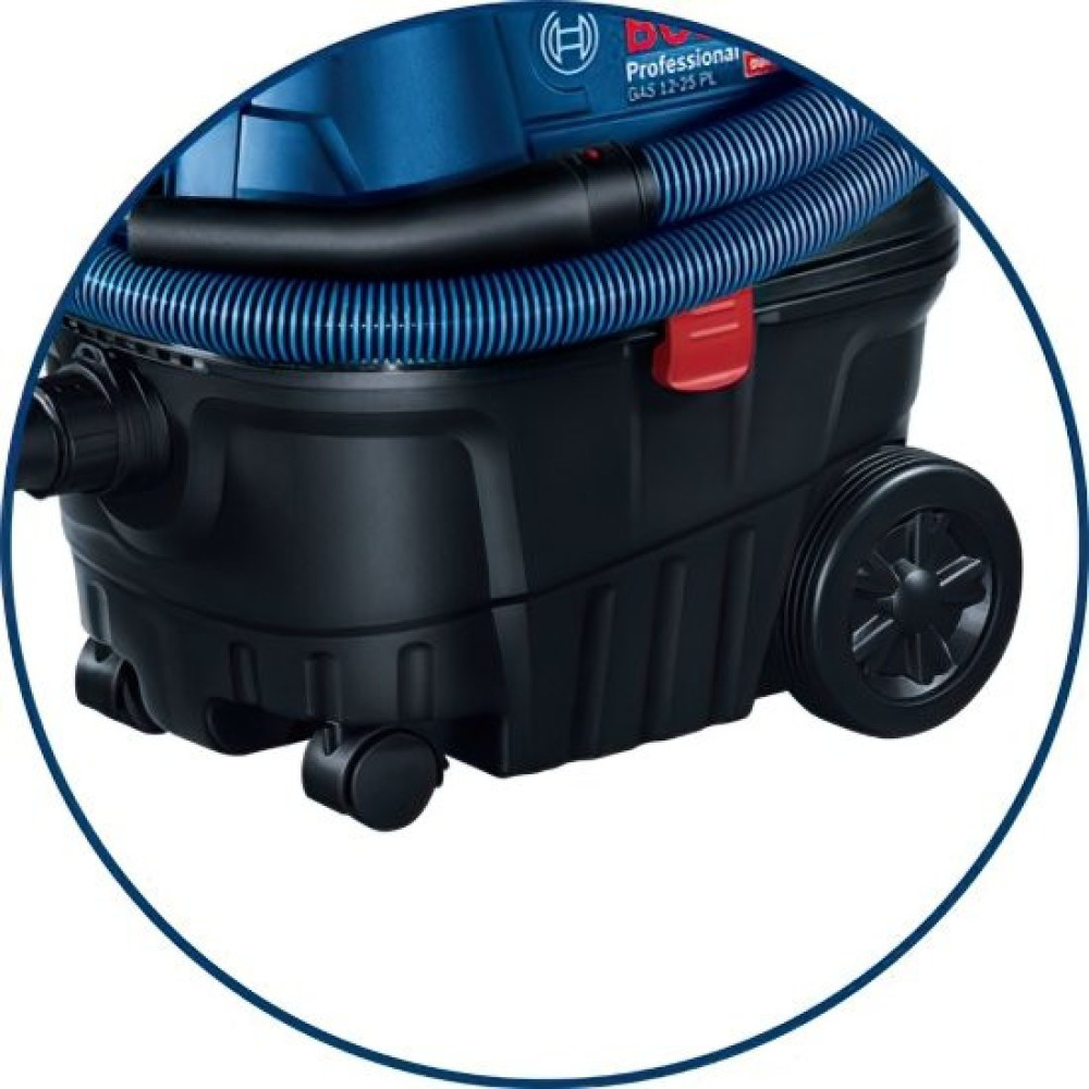 Пилосос професійний Bosch Professional GAS 12-25 PL, 1350Вт, 200мБар, контейнер 25л, НЕРА Н13, 9кг