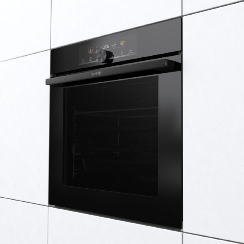Шафа Gorenje духова електрична, 77л, дисплей, піроліз, A+, чорний