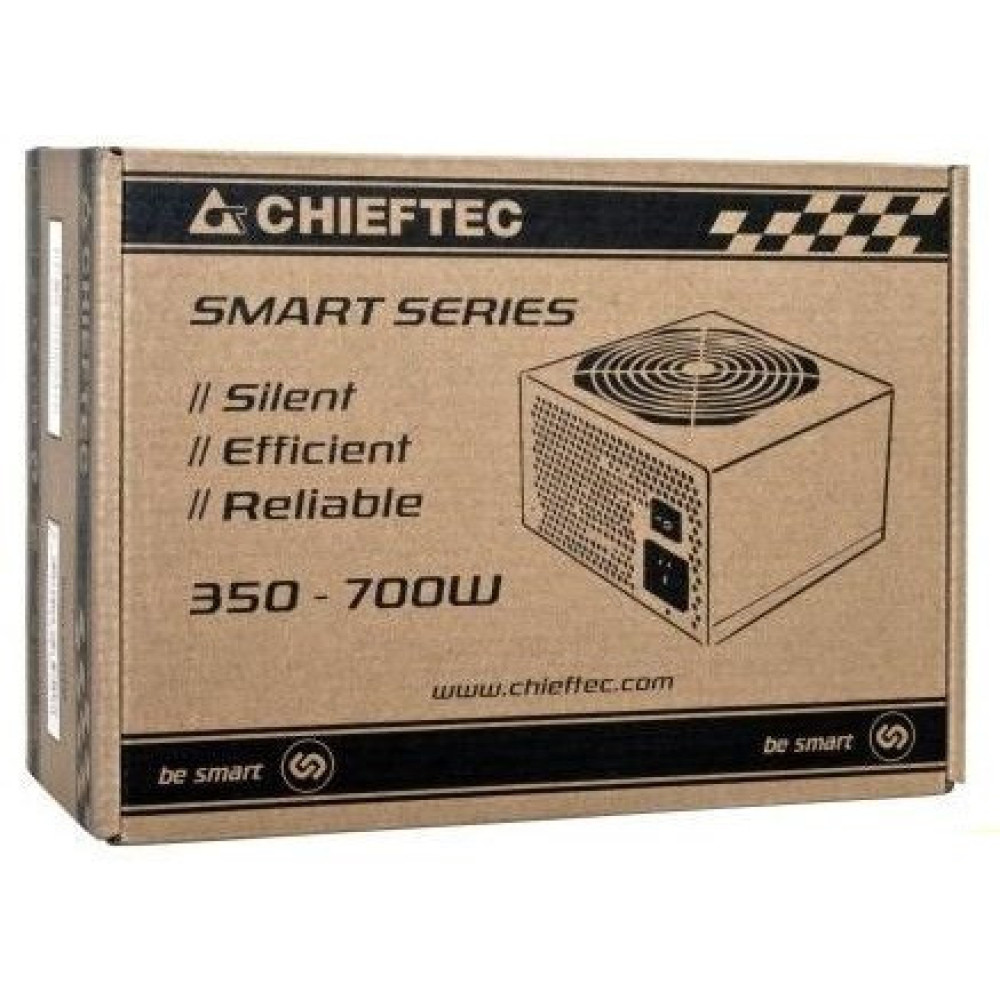 Блок живлення CHIEFTEC Smart  (550W), >85%, 120мм, 1xMB 24pin(20+4), 1xCPU 8pin(4+4), 2xMolex, 4xSATA, 2xPCIe 8pin(6+2)