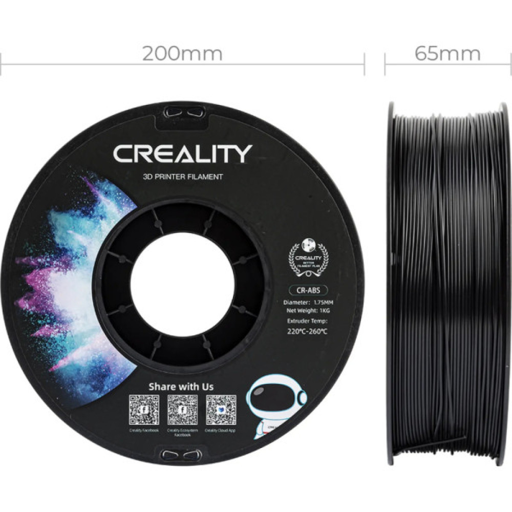 Пластик для 3D-принтера Creality ABS 1кг, 1.75мм, black (3301020035)