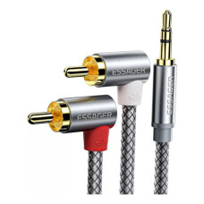 Кабель мультимедійний 3.5mm M to 2xRCA M 1.0m 90° corner Essager (EYPWT-MY0G-P) Кабель мультимедійний 3.5mm M to 2xRCA M 1.0m 90° corner Essager (EYPWT-MY0G-P)