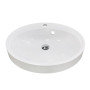 Раковина, умивальник Adamant Lauf New, штучний камінь, овальна, без отвору для змішувача, з отвором для переливу, 540х445х130мм, накладний, білий