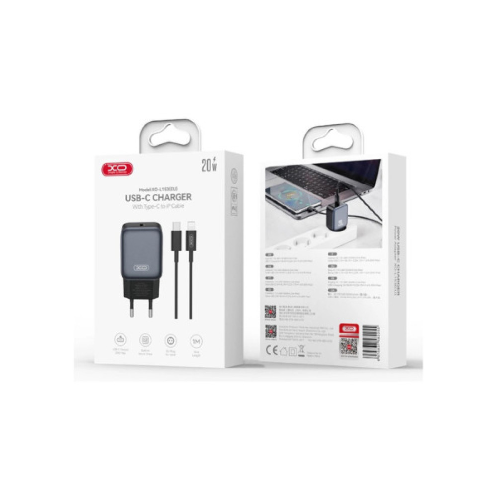 Зарядний пристрій XO USB-C PD20W Black (L153.black)
