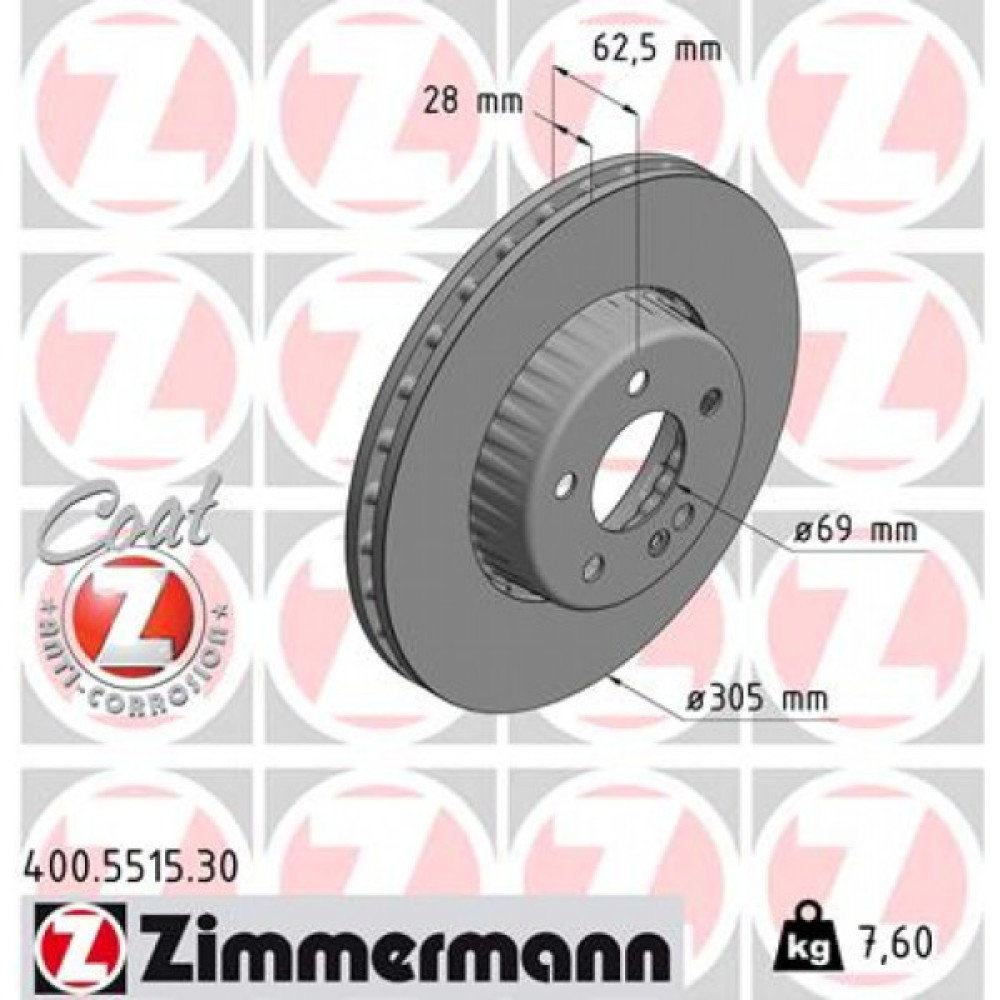 Гальмівний диск ZIMMERMANN 400.5515.30