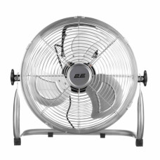 Вентилятор підлоговий 2E PowerWind 35C професійний, 35см, 65Вт, кнопки, двигун мідь 100%, срібний