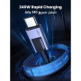 Дата кабель USB-C to USB-C 2.0m PD3.1 240W 480Mbps braided black Ugreen (75732)