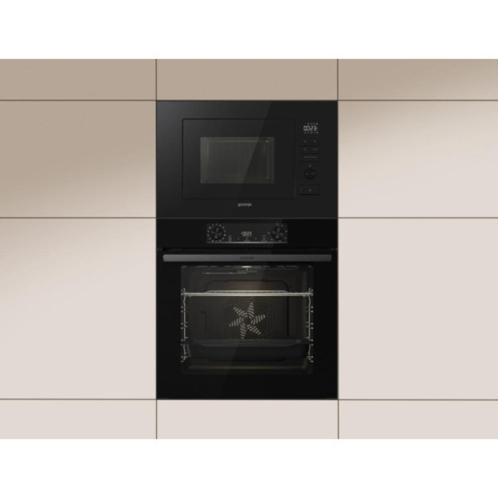 Духова шафа Gorenje електрична, 77л, A+, дисплей, макс.темп.- 300, IconLed, чорний