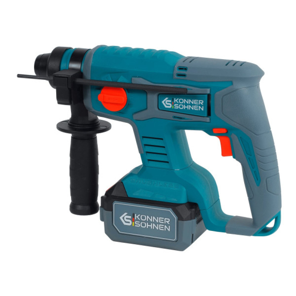 Набір із трьох акумуляторних інструментів Konner&Sohnen KS RHAGD 20V SET 3 20В дриль, шліфмашина кутова, перфоратор, швидкий ЗП 4.5А акб 2х4А·год сумка 7.5кг