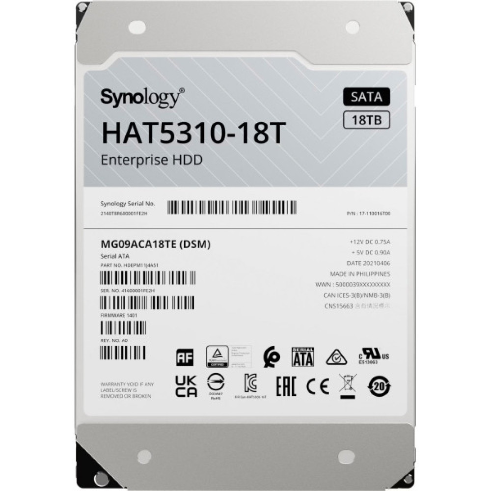 Жорсткий накопичувач SATA 18TB 7200RPM 6GB/S 512MB HAT5310-18T SYNOLOGY