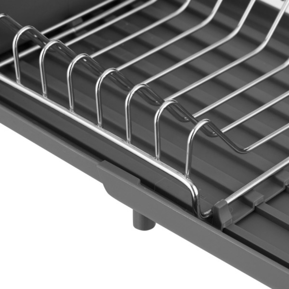 Сушарка для посуду Ardesto Minimalism 46.5x19.5x9.5см, пластик, сталь, сірий (ARHK4103GS)