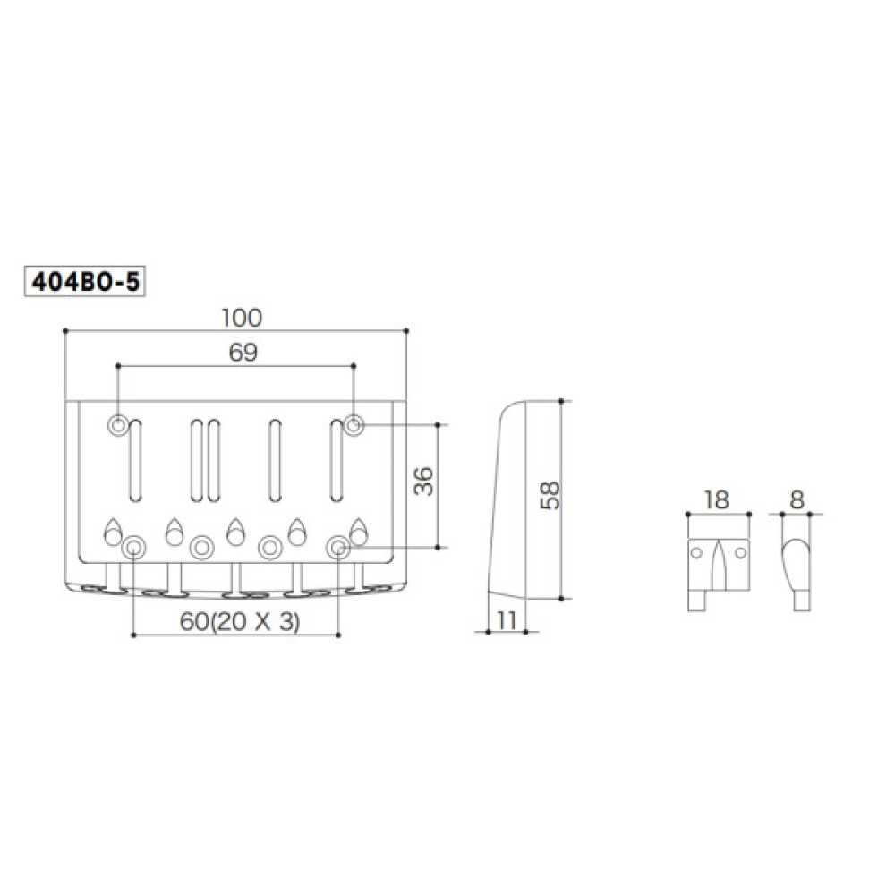 Бридж для гітари Gotoh 404BO-5 B