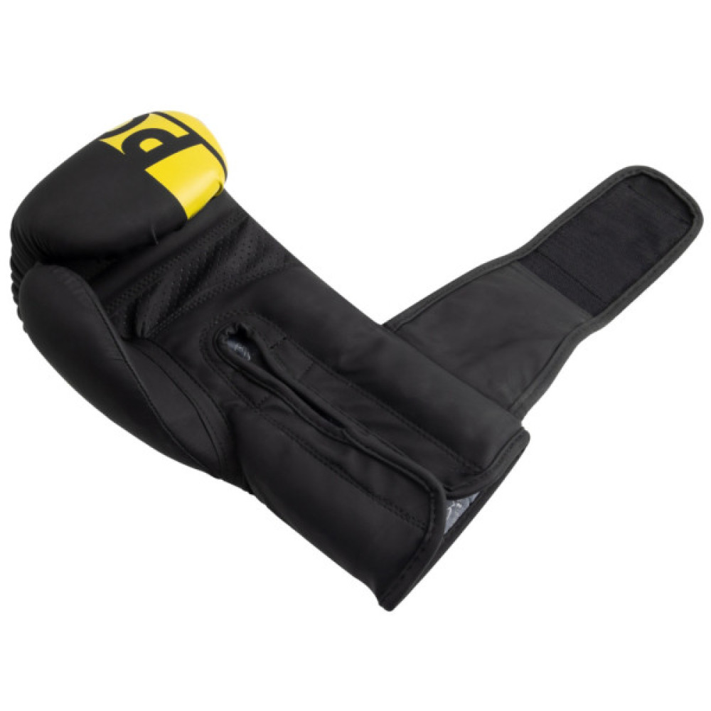 Боксерські рукавички PowerPlay 3086 Matt Challenger Чорно-Жовті 12 унцій (PP_3086_12oz_Bl/Yellow)