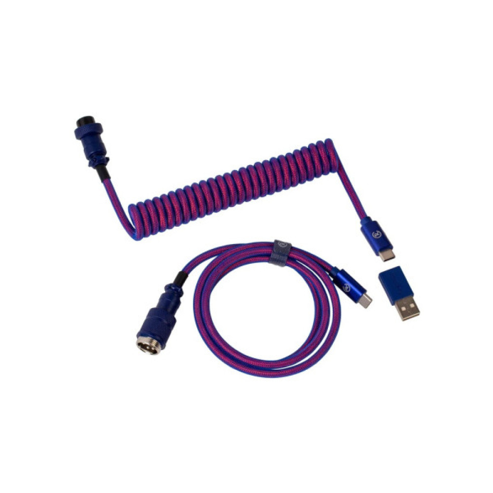 Дата кабель USB 2.0 AM to USB-C 1.08m Premium Coiled Aviator Straight purple Keychron (CAB1_KEYCHRON)