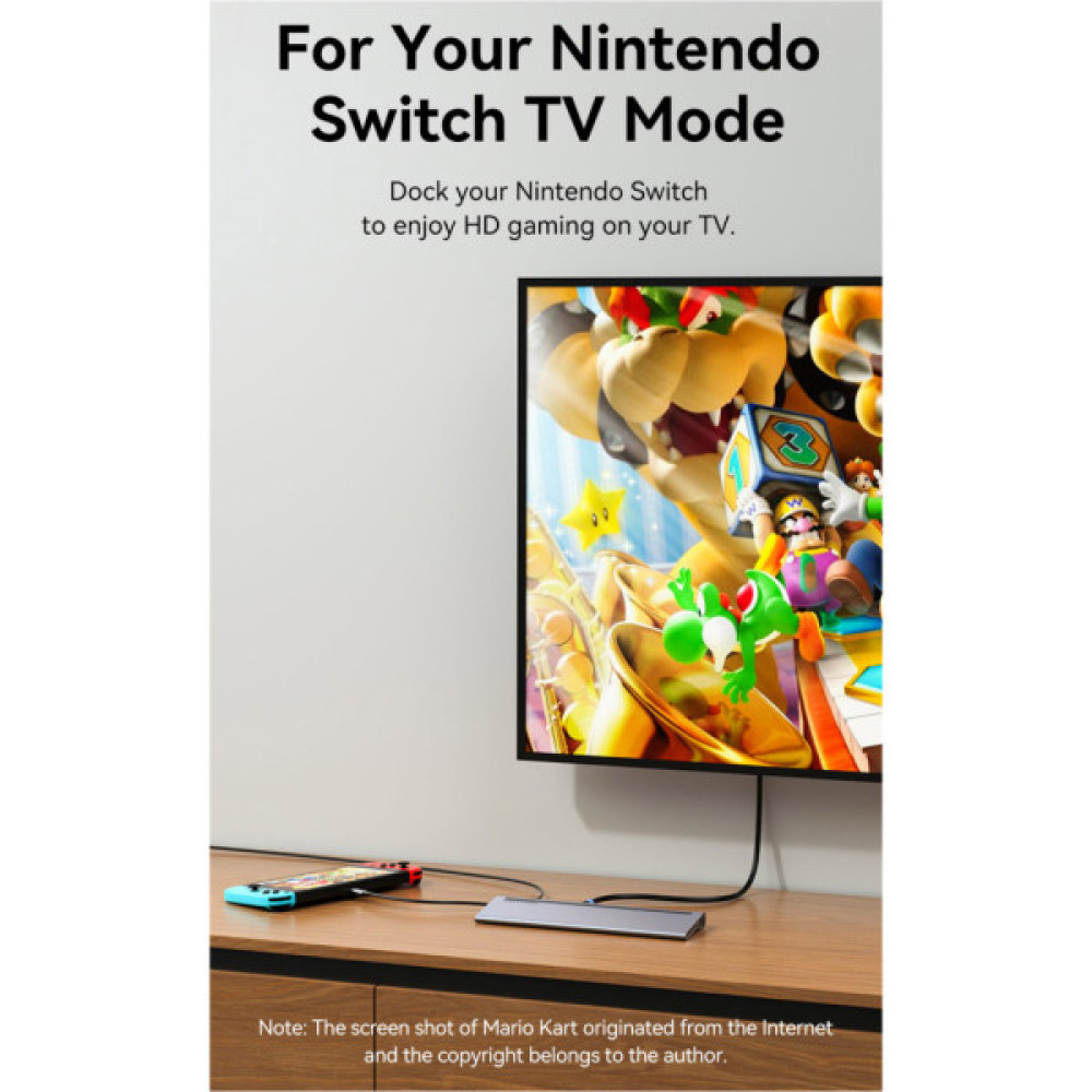 Концентратор VENTION USB3.1 Type-C to HDMI/VGA/USB-C/USB3.0x3/RJ45/SD/TF/TRRS 3.5mm/PD 100W 11in1 (THTHC)