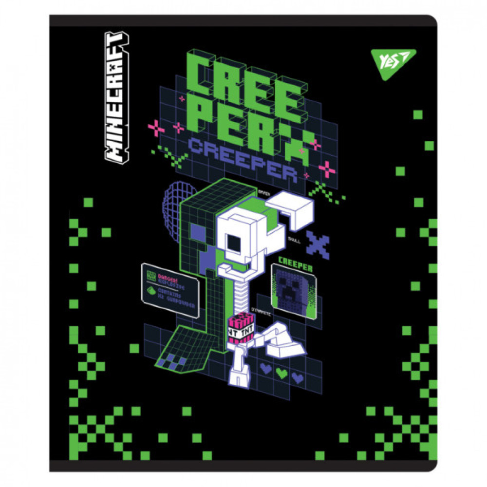 Зошит Yes Minecraft. Black 12 аркушів лінія (767510)