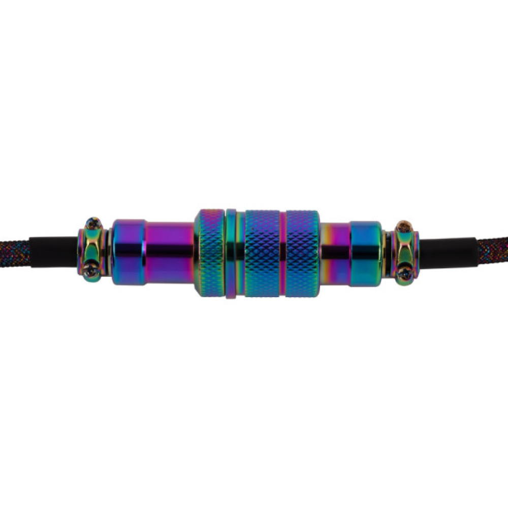 Дата кабель USB-C + USB A to USB-C 1.08m Premium Coiled Aviator black Keychron (CAB7_KEYCHRON)