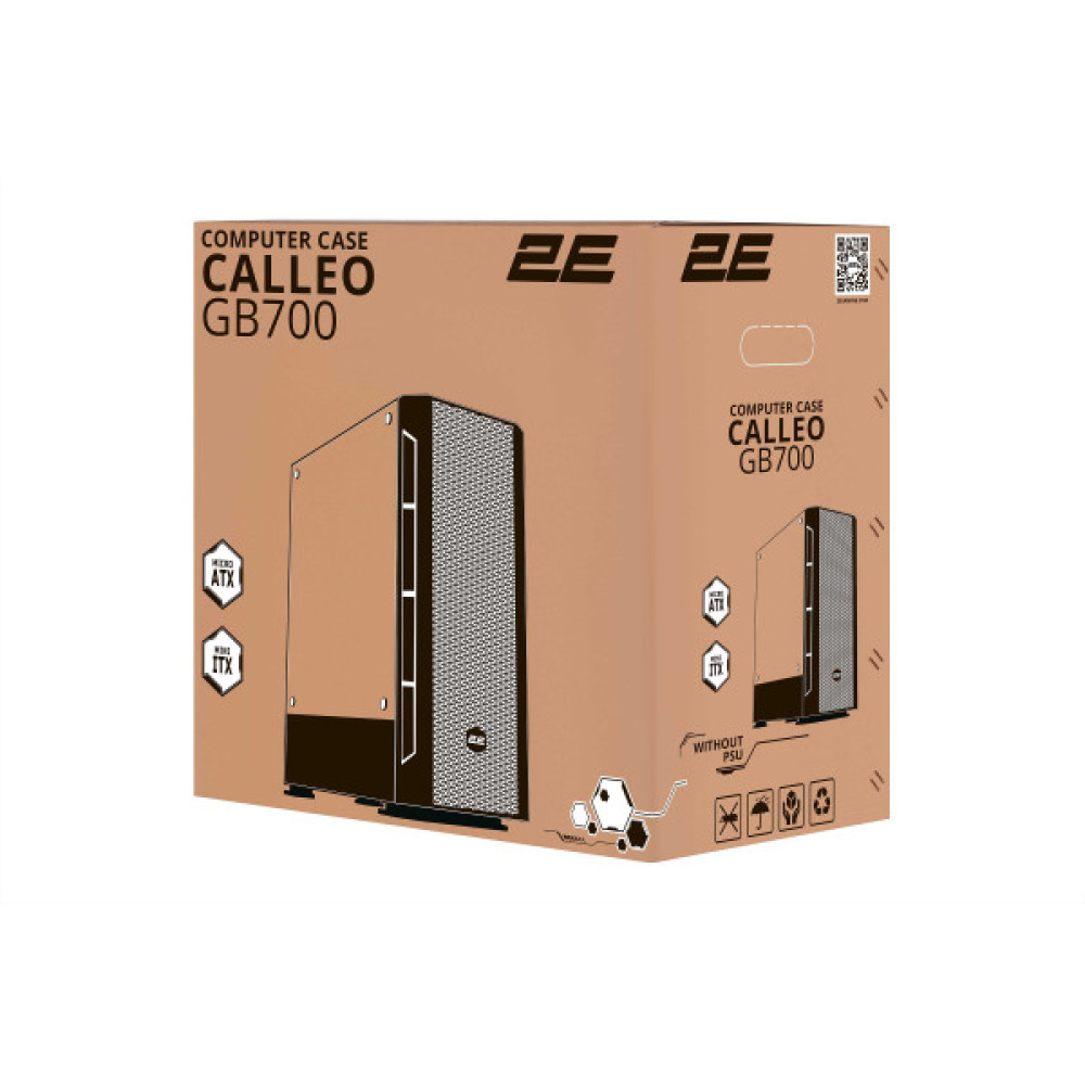 Корпус 2E GAMING Calleo GB700 без БЖ 2xUSB3.0, 1xUSB2.0, 4x120мм ARGB, VGA 320мм, LCS ready, контролер з пультом, TG Side Window, mATX, чорний