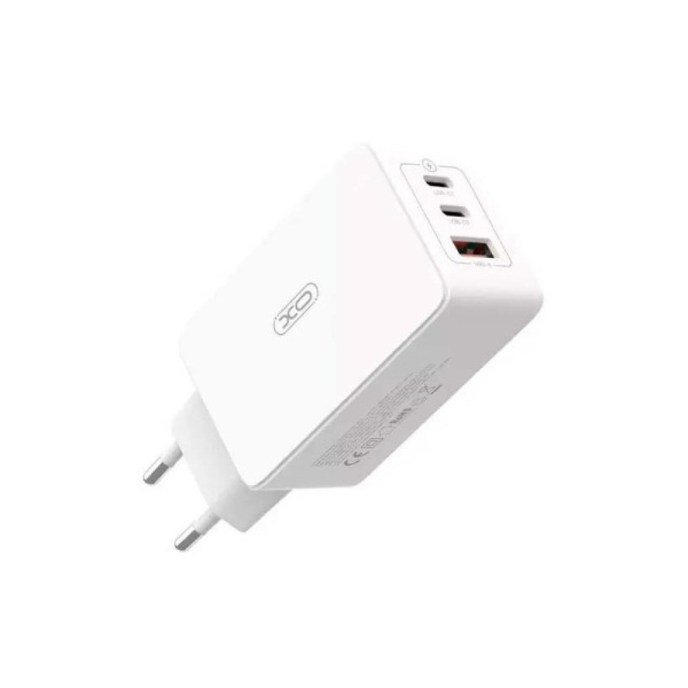 Зарядний пристрій XO CE13 PD65W GaN (2Type-C/1USB) White (XO-CE13-WH)