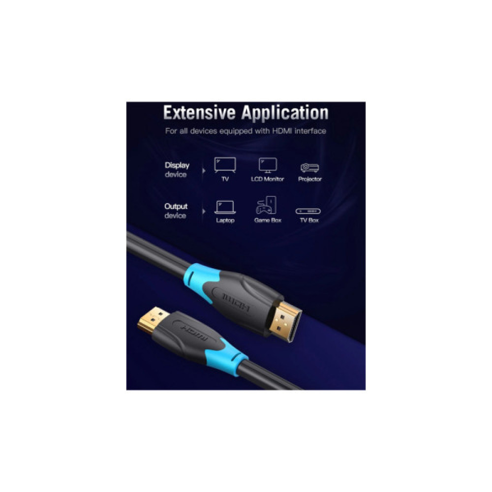Кабель мультимедійний HDMI M to HDMI M 10.0m V1.4 4K 60Hz black VENTION (AACBL)