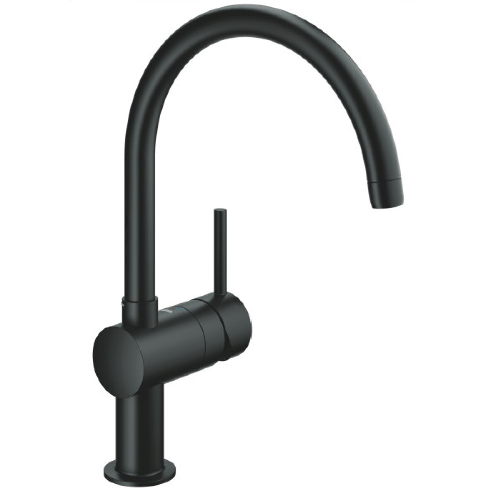 Змішувач для кухні Grohe Minta, довж.виливу - 223мм, поворотний, 1важіль, чорний оксамит