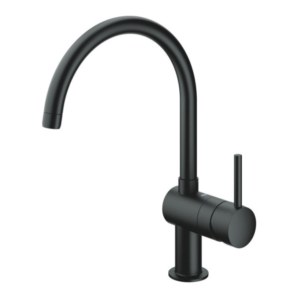 Змішувач для кухні Grohe Minta, довж.виливу - 223мм, поворотний, 1важіль, чорний оксамит
