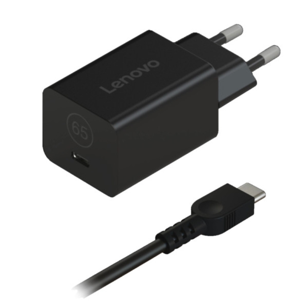 Блок живлення до ноутбуку Lenovo 65W GaN Nano Adapter USB Type-C (40AWGN65EU)