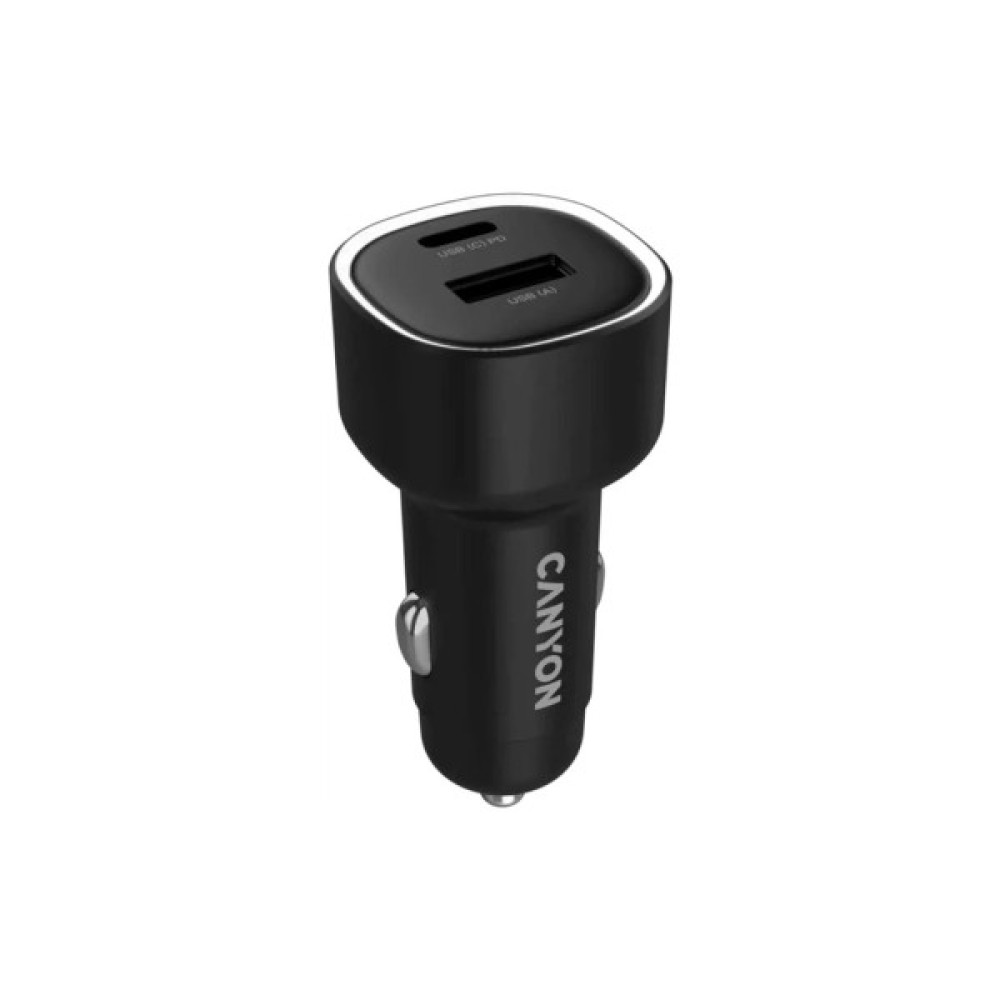 Зарядний пристрій Canyon 1xUSB + 1xUSB-C PD85W black (CNE-CCABR8AC)