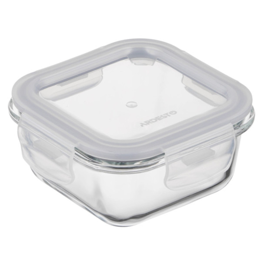 Харчовий контейнер Ardesto Gemini квадратний, 0.31л, боросилікатне скло, прозорий (AR1230BSQ)